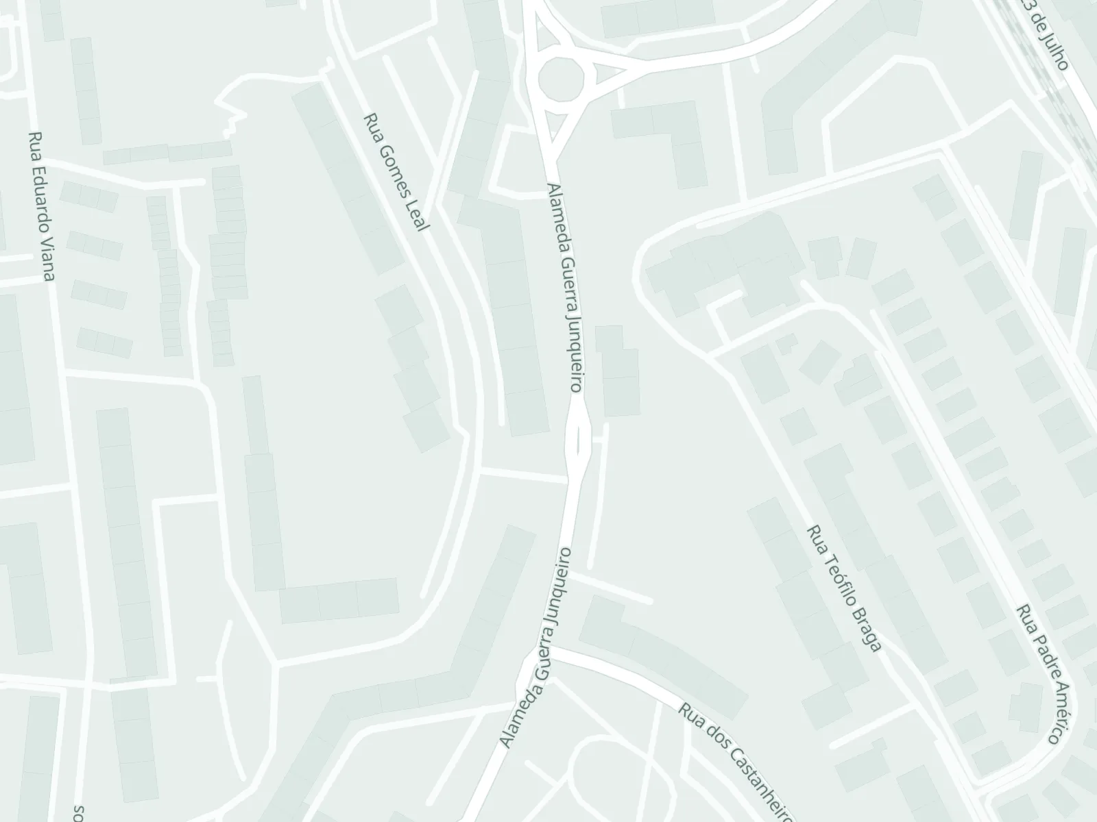 Mapa da Alameda Guerra Junqueiro, em Almada, com os dois polos da Almada Care